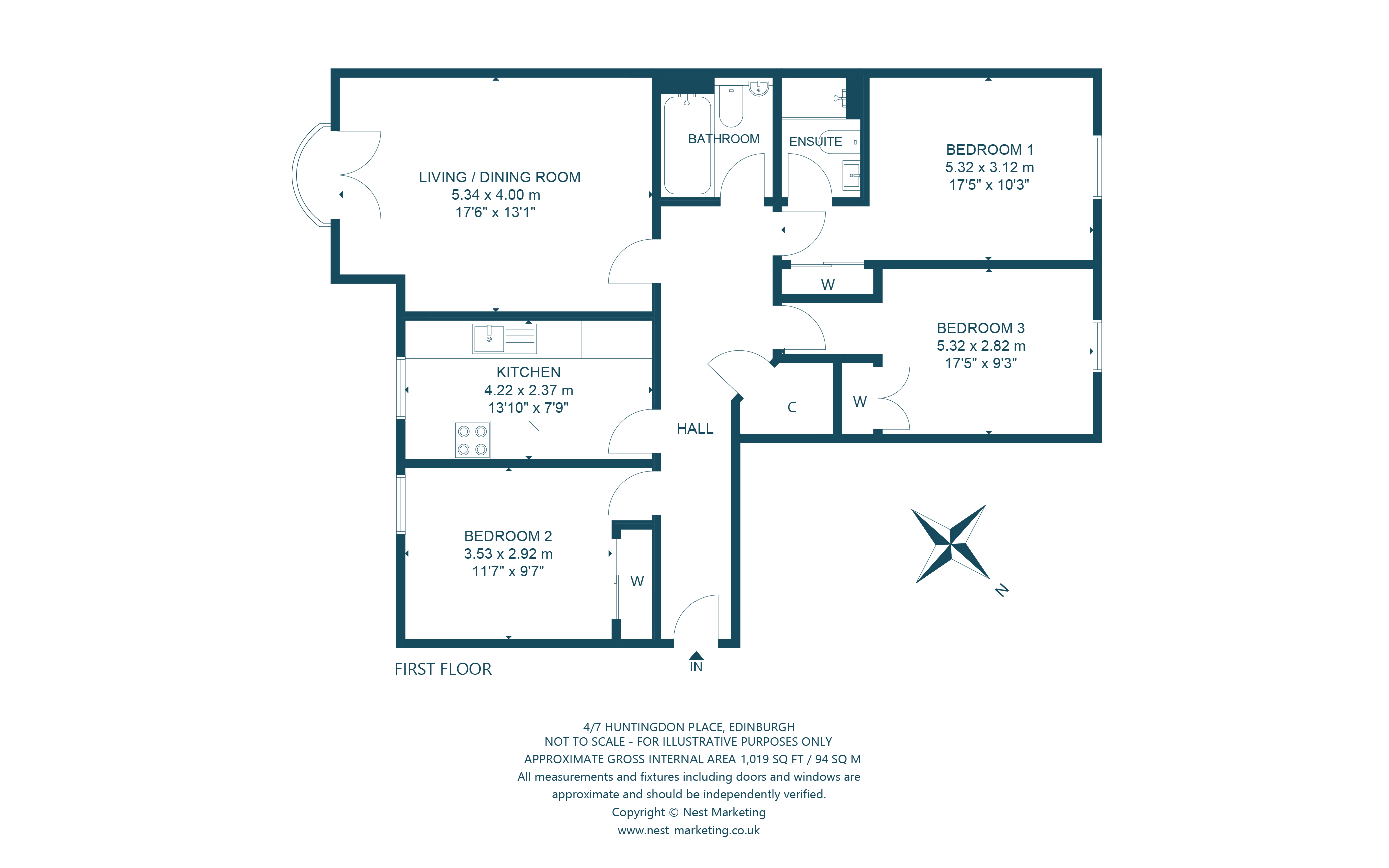 4/7 Huntingdon Place, Bellevue, Edinburgh EH7, 3 bedroom flat for sale