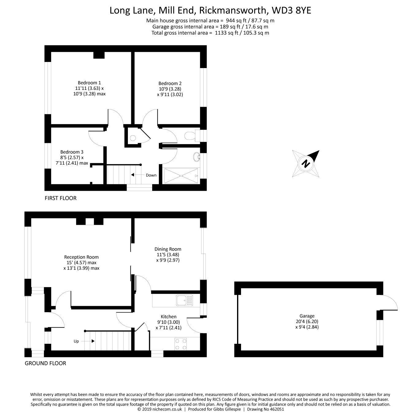 3 Bedrooms Semi-detached house for sale in Long Lane, Mill End, Rickmansworth, Hertfordshire WD3