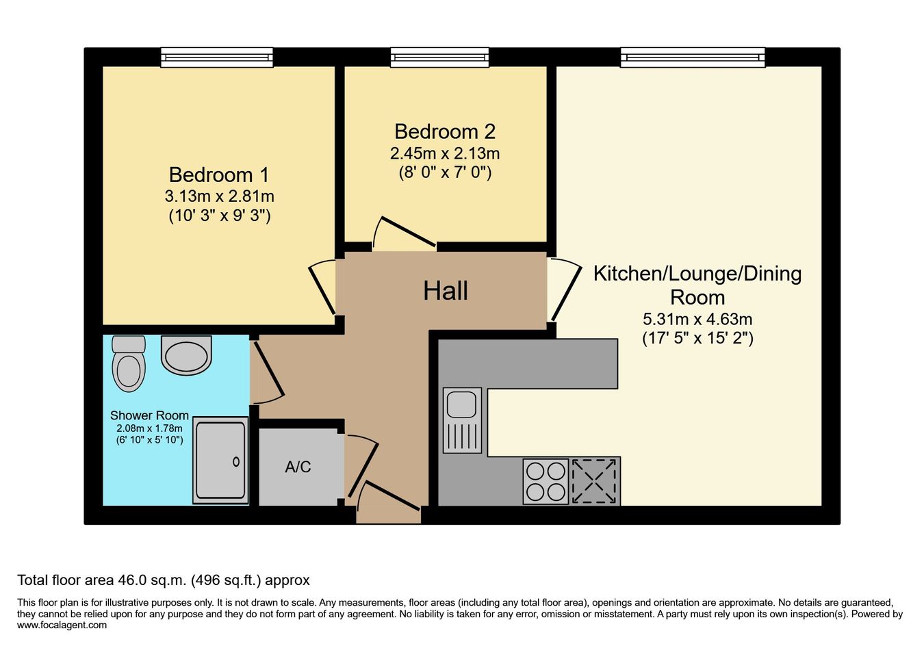 Crofton Court, Flat 23, The Avenue, Yeovil floorplan