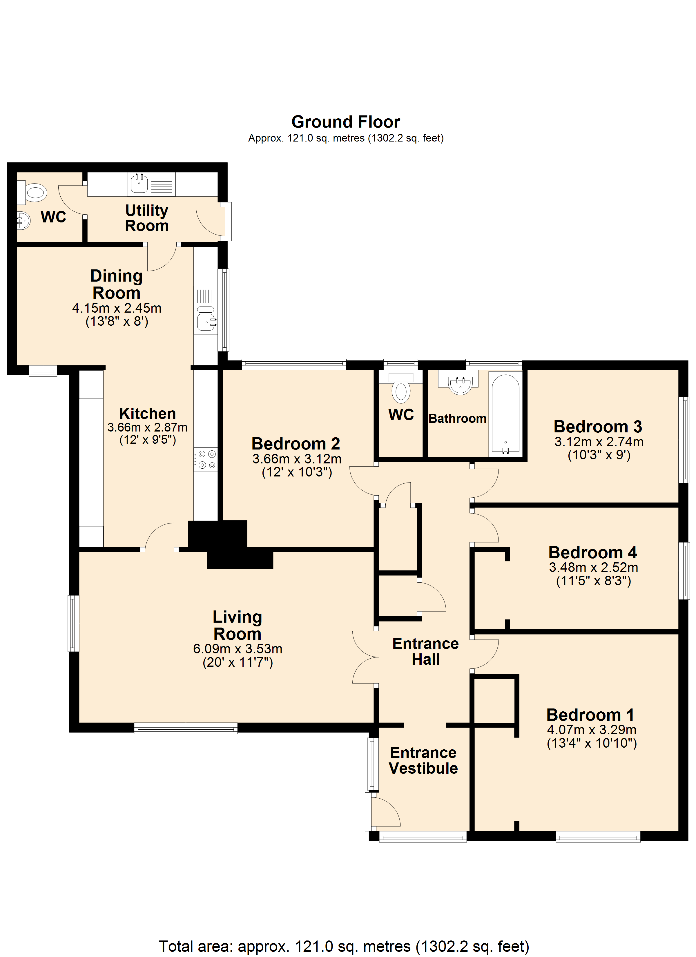 4 bed detached bungalow for sale in North Crescent, Milborne Port