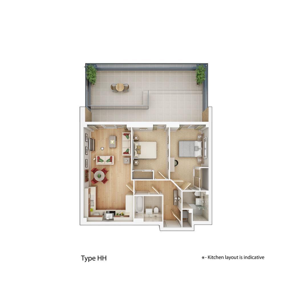 2 Bedrooms Flat for sale in 
