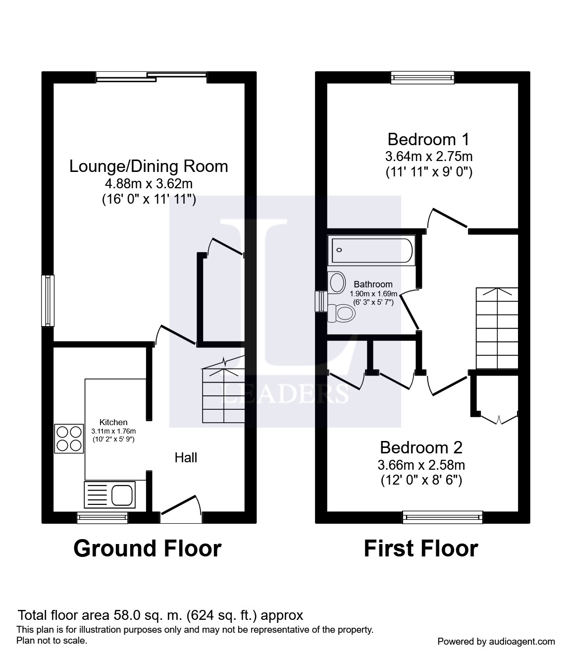 2 Bedrooms Terraced house to rent in Drake Close, Horsham RH12