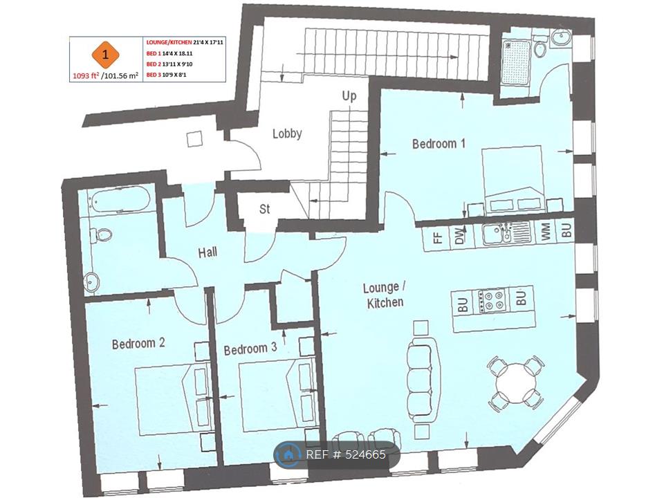 3 Bedrooms Flat to rent in Old London Road, Kingston Upon Thames KT2