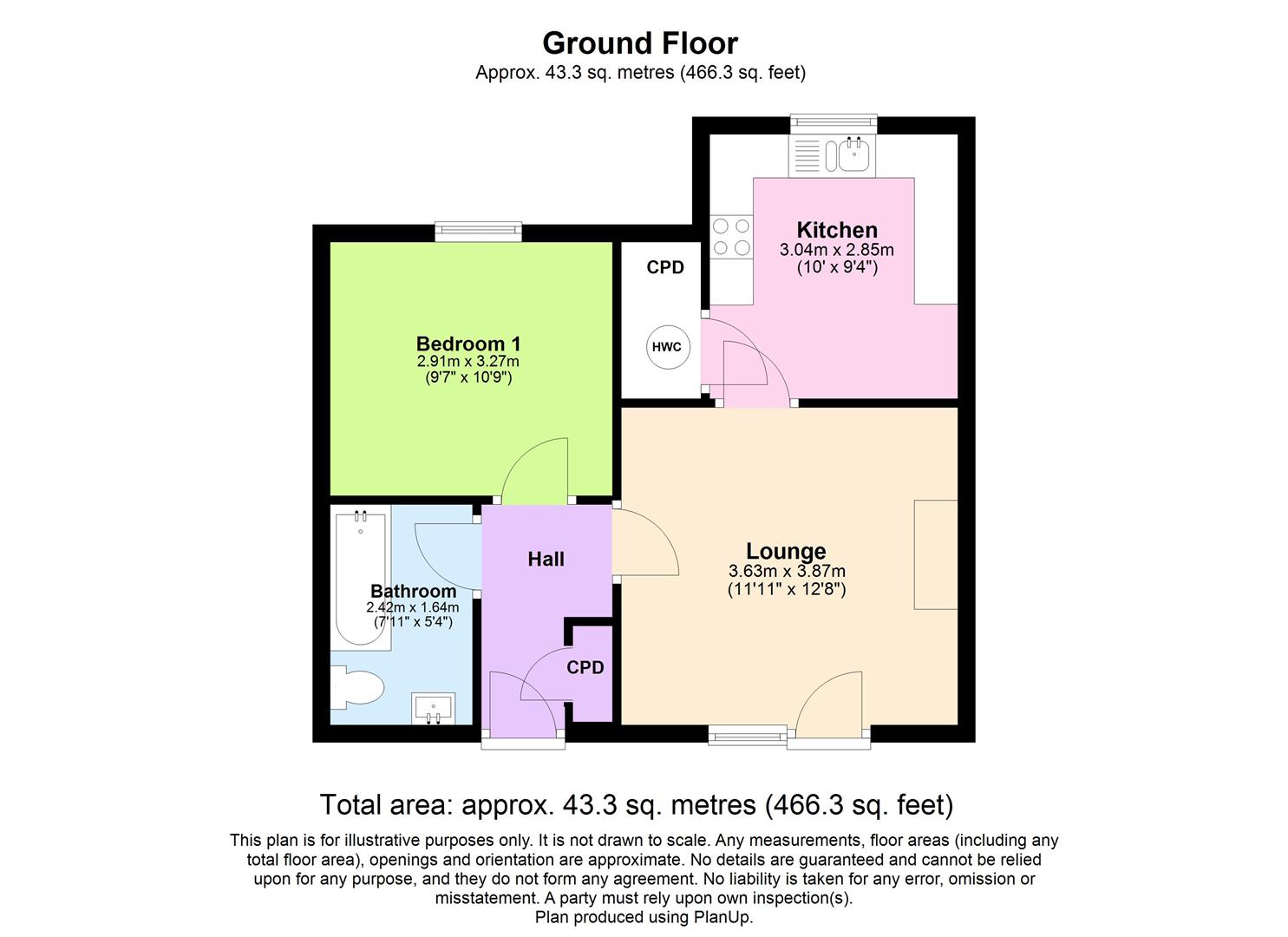 Flat 8, Falcon Court, Bull Street, Southam floorplan
