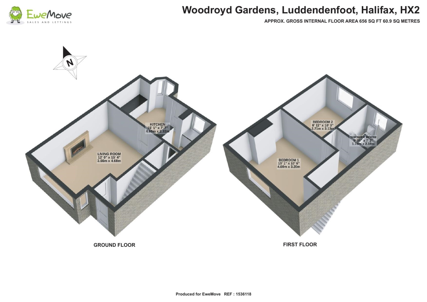 WOODROYD GARDENS, HALIFAX floorplan