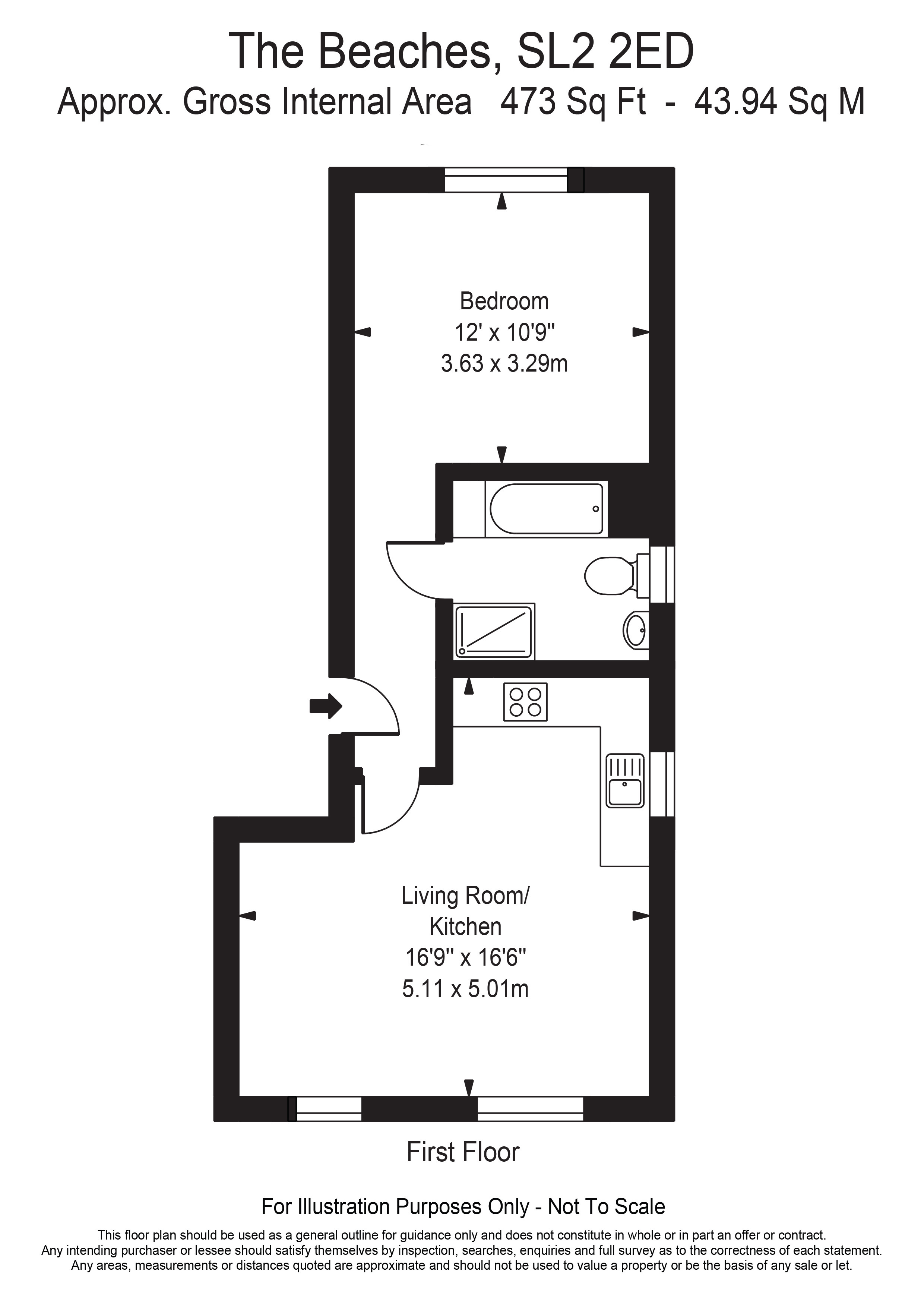 1 Bedrooms Flat to rent in Rokesby Road, Slough SL2