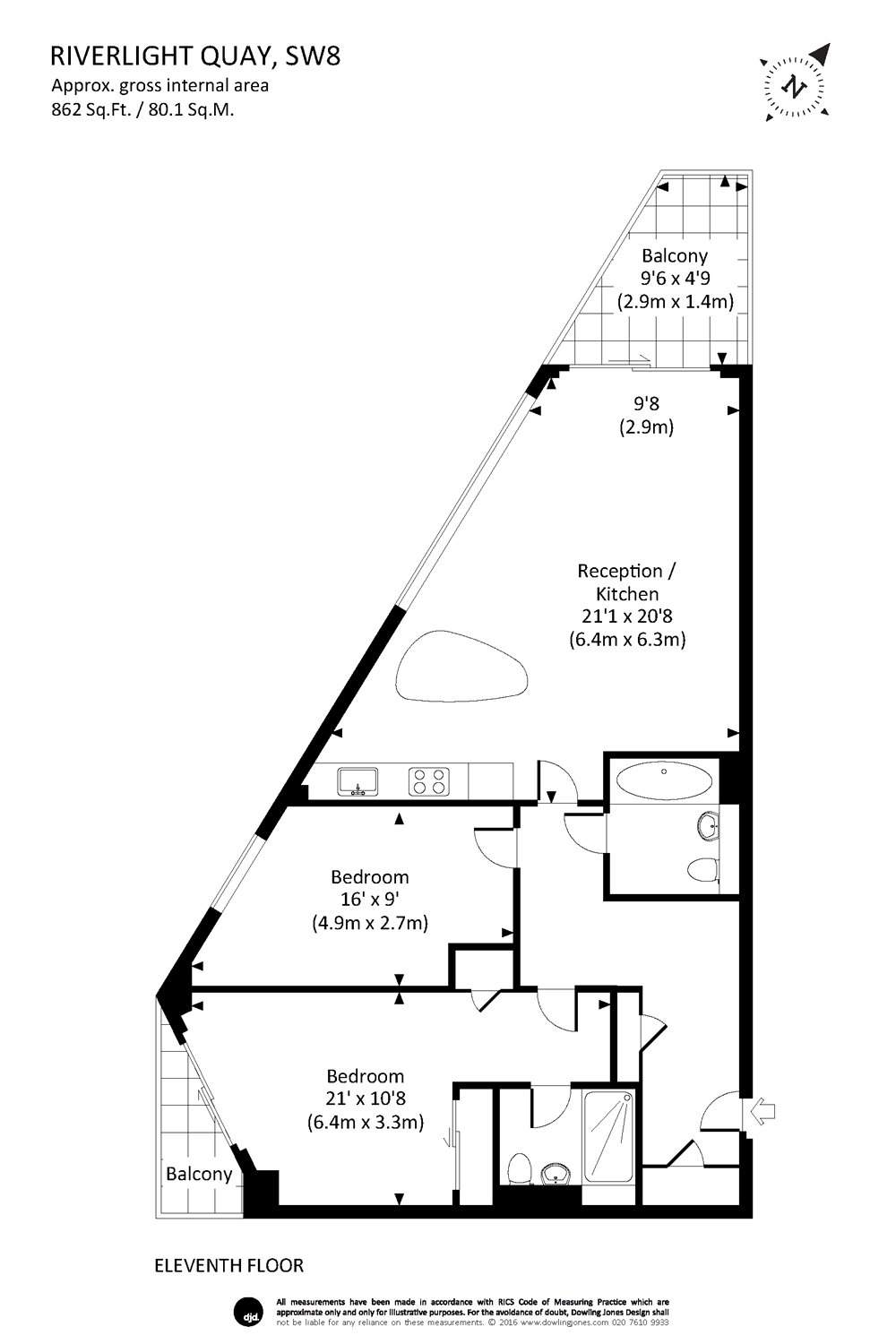 2 Bedrooms Flat to rent in Riverlight Quay, London SW11
