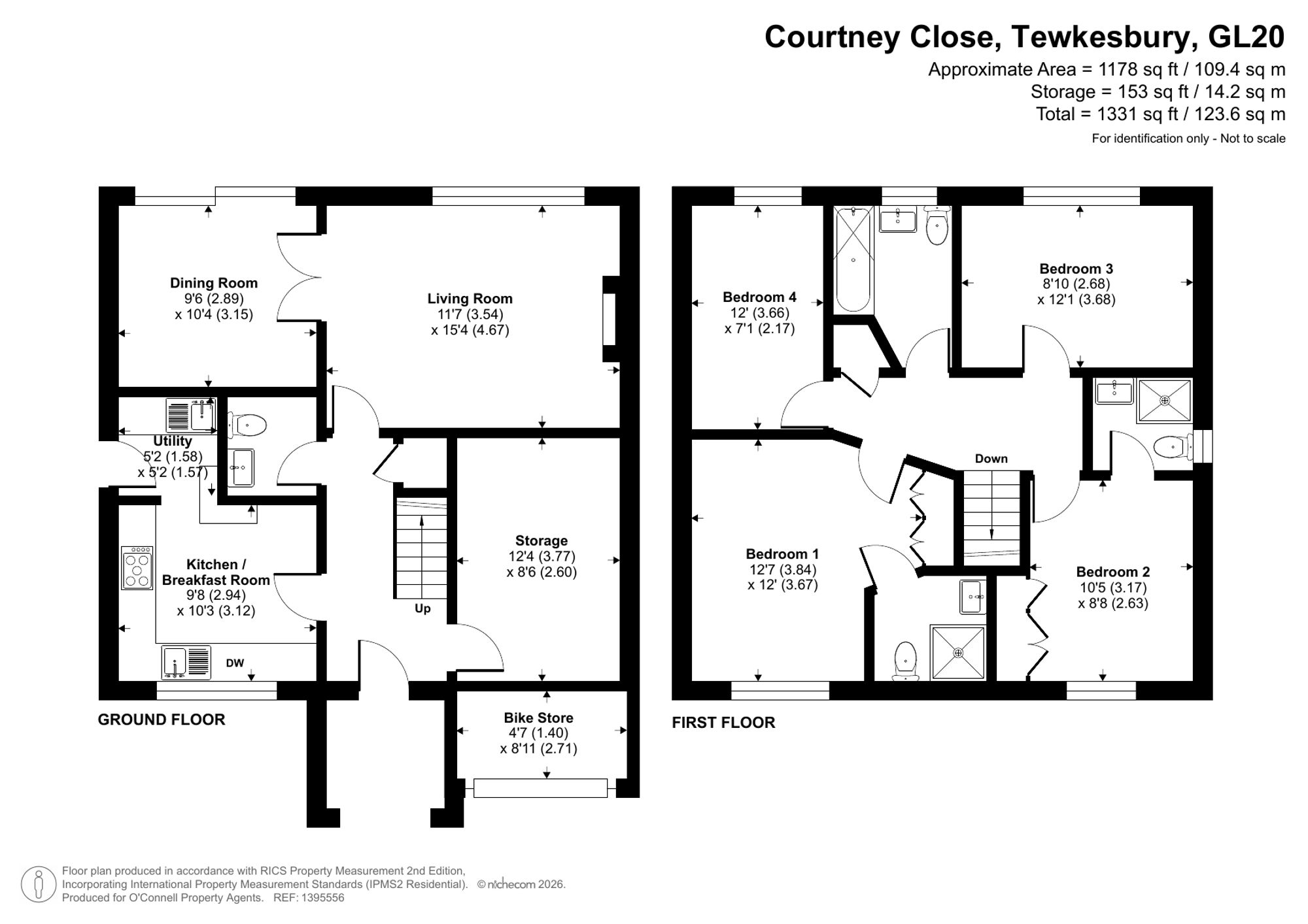9 Courtney Close, Tewkesbury floorplan