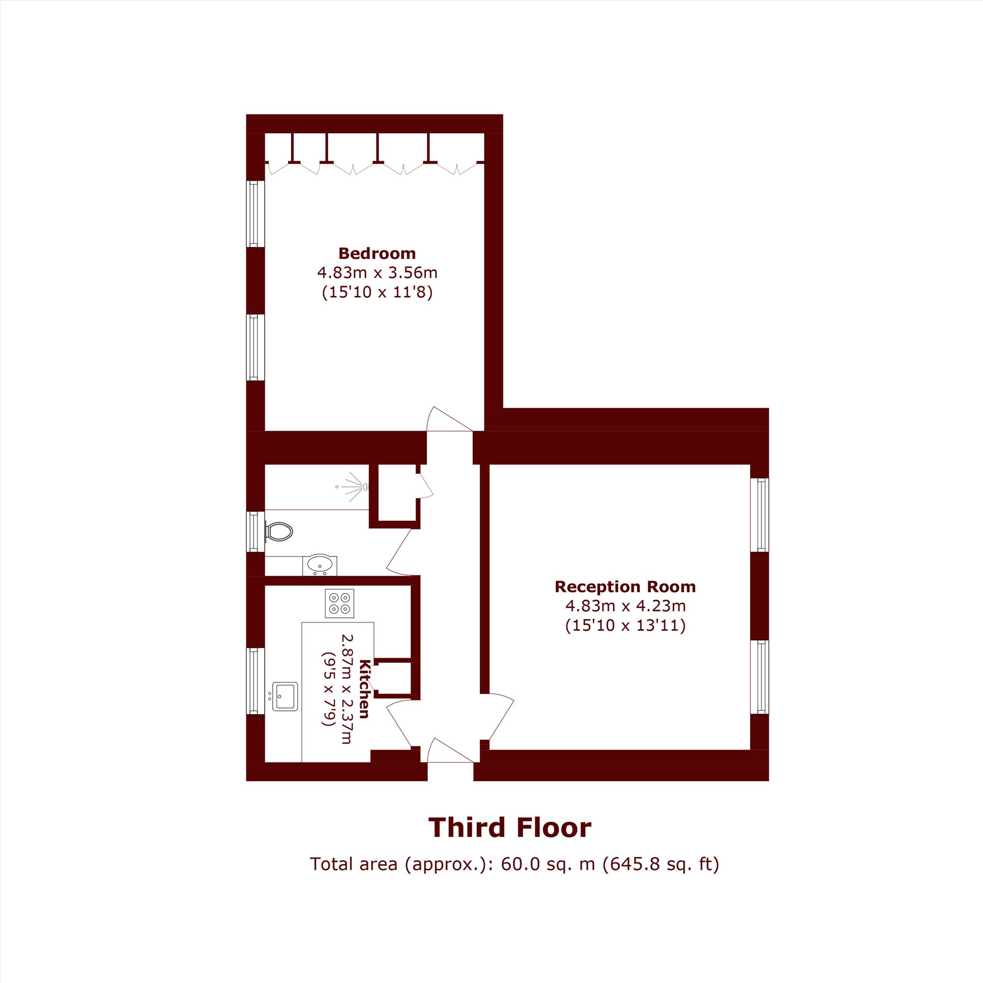 Flat 9, 56, Millbank, London floorplan