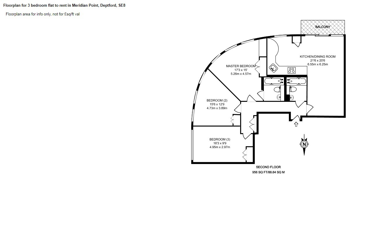 3 Bedrooms Flat to rent in Meridian Point, Creek Road, Greenwich SE8