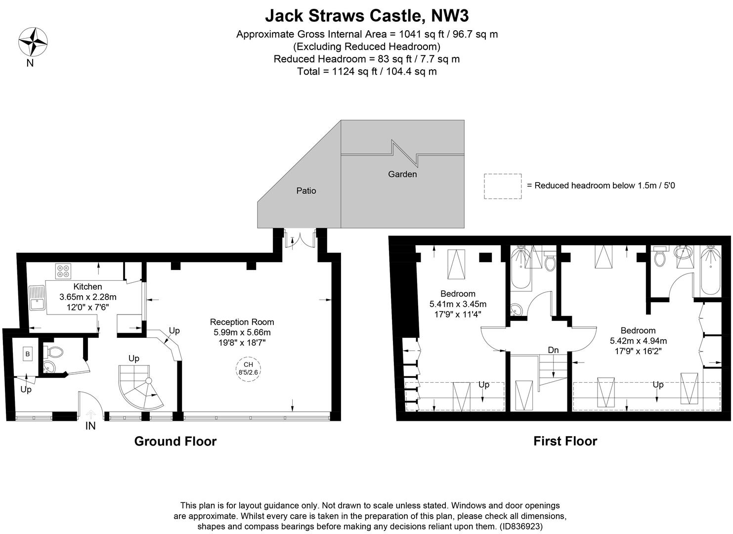 1, Jack Straws Castle, North End Road, Hampstead floorplan