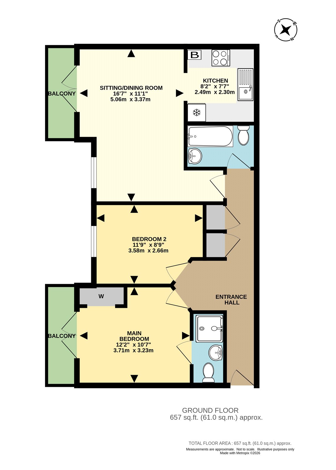 Flat 26, Townfield Court, 32, Horsham Road, Surrey floorplan