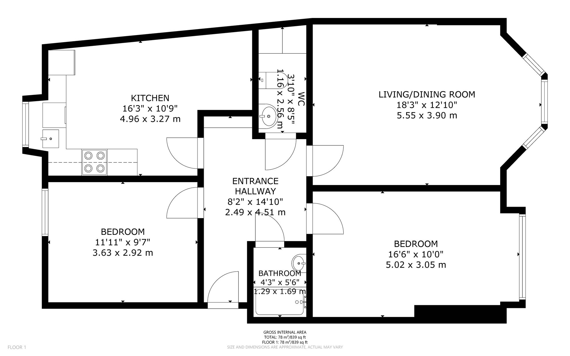 0/2 1 Maybank Street, Glasgow floorplan