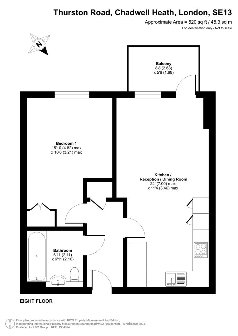 Flat 153, Booth Court, Thurston Road, London floorplan