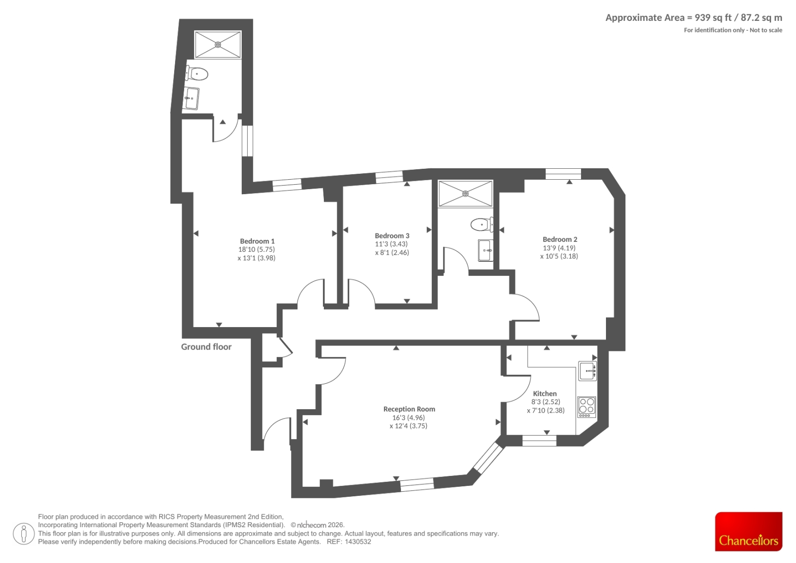 Flat 1, 95, Queen Street, Maidenhead floorplan