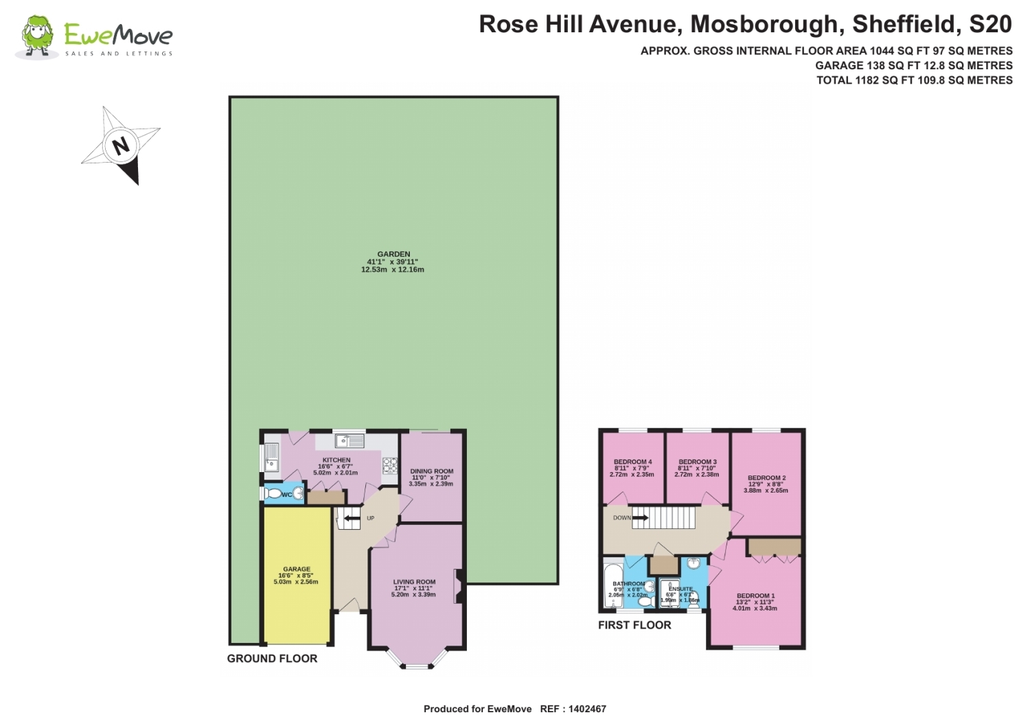 59, Rose Hill Avenue, Sheffield floorplan