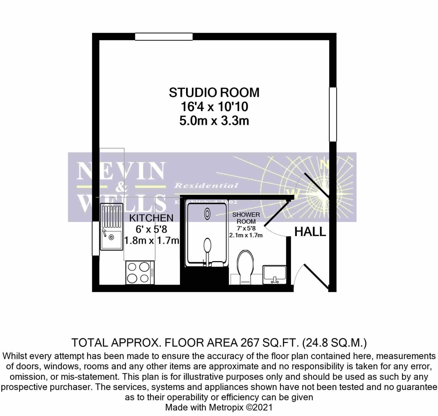 Flat 6 Wren Court, 6 Runnemede Road, Egham TW20, studio for sale