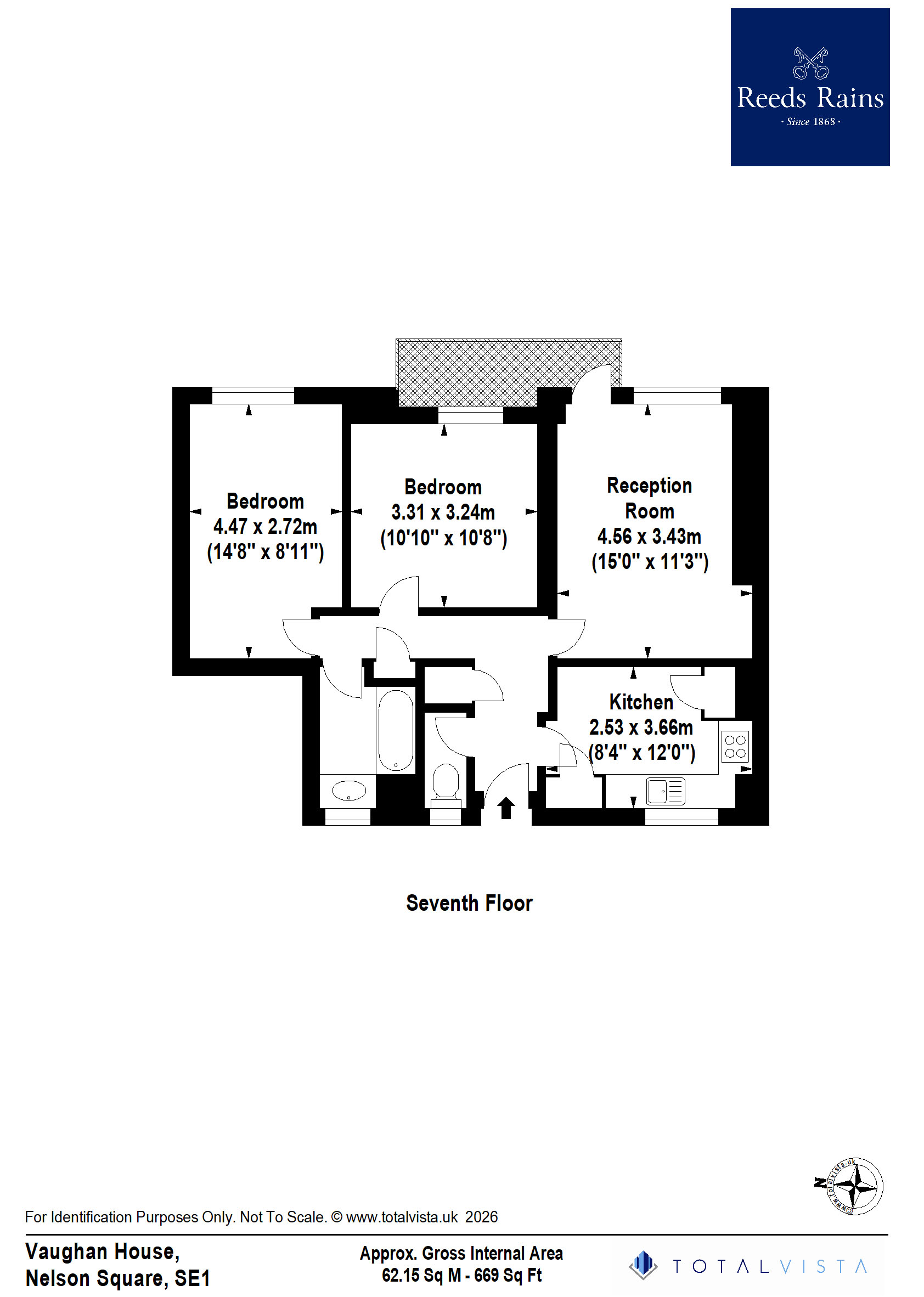 Flat 48, Vaughan House,, Nelson Square, London floorplan