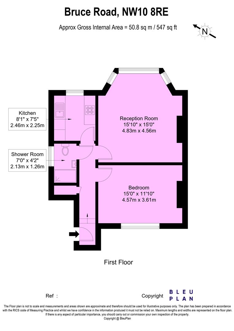 First floor, 37D, Bruce Road, London floorplan