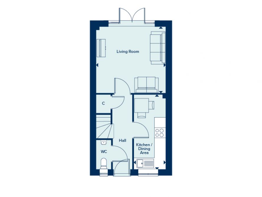 "The Ashtead Mid Terrace" at Montague Road, Warwick CV34, 2 bedroom