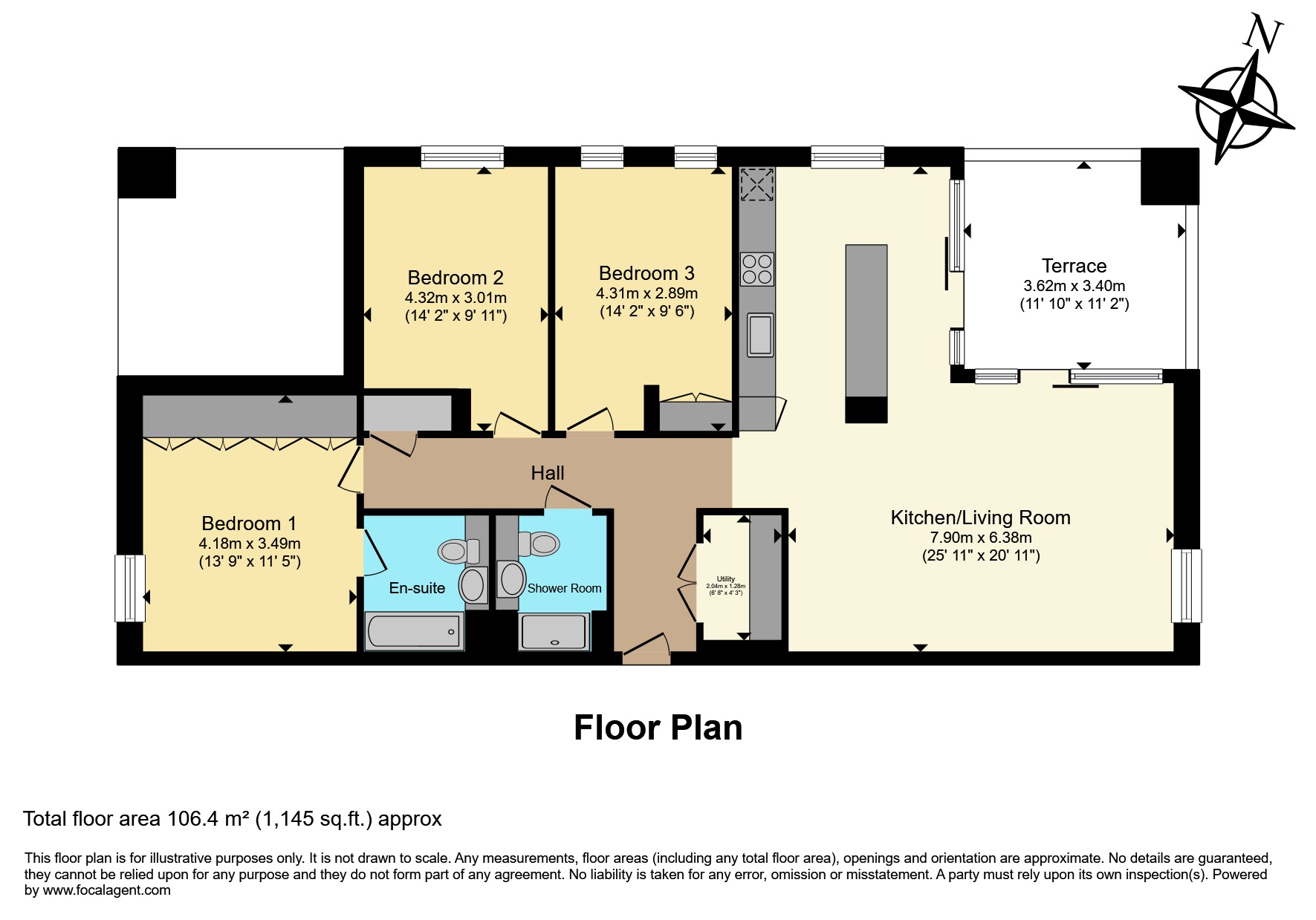 Flat 1602, Quill House, Plowden Road, London floorplan