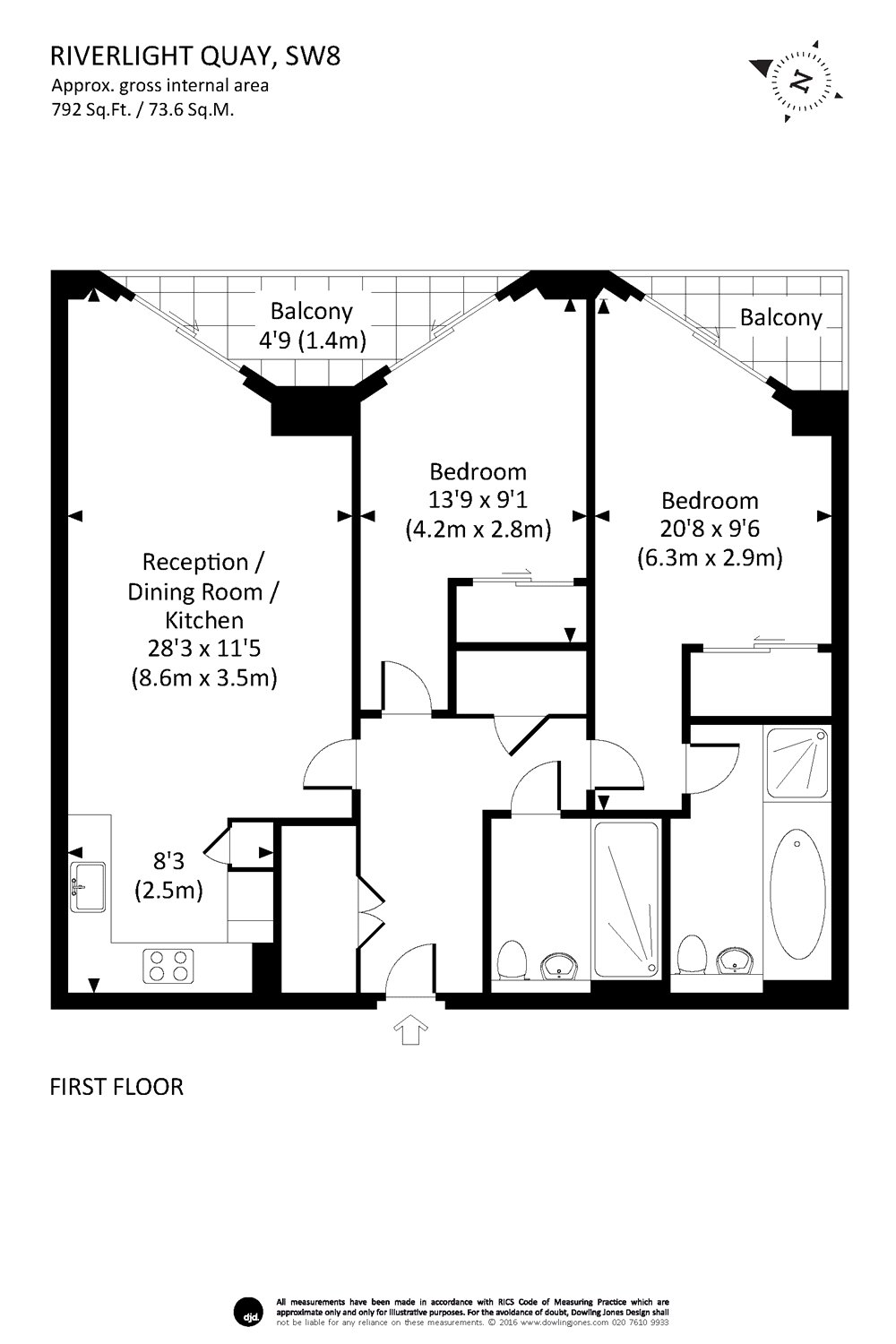 2 Bedrooms Flat to rent in Riverlight Quay, London SW11