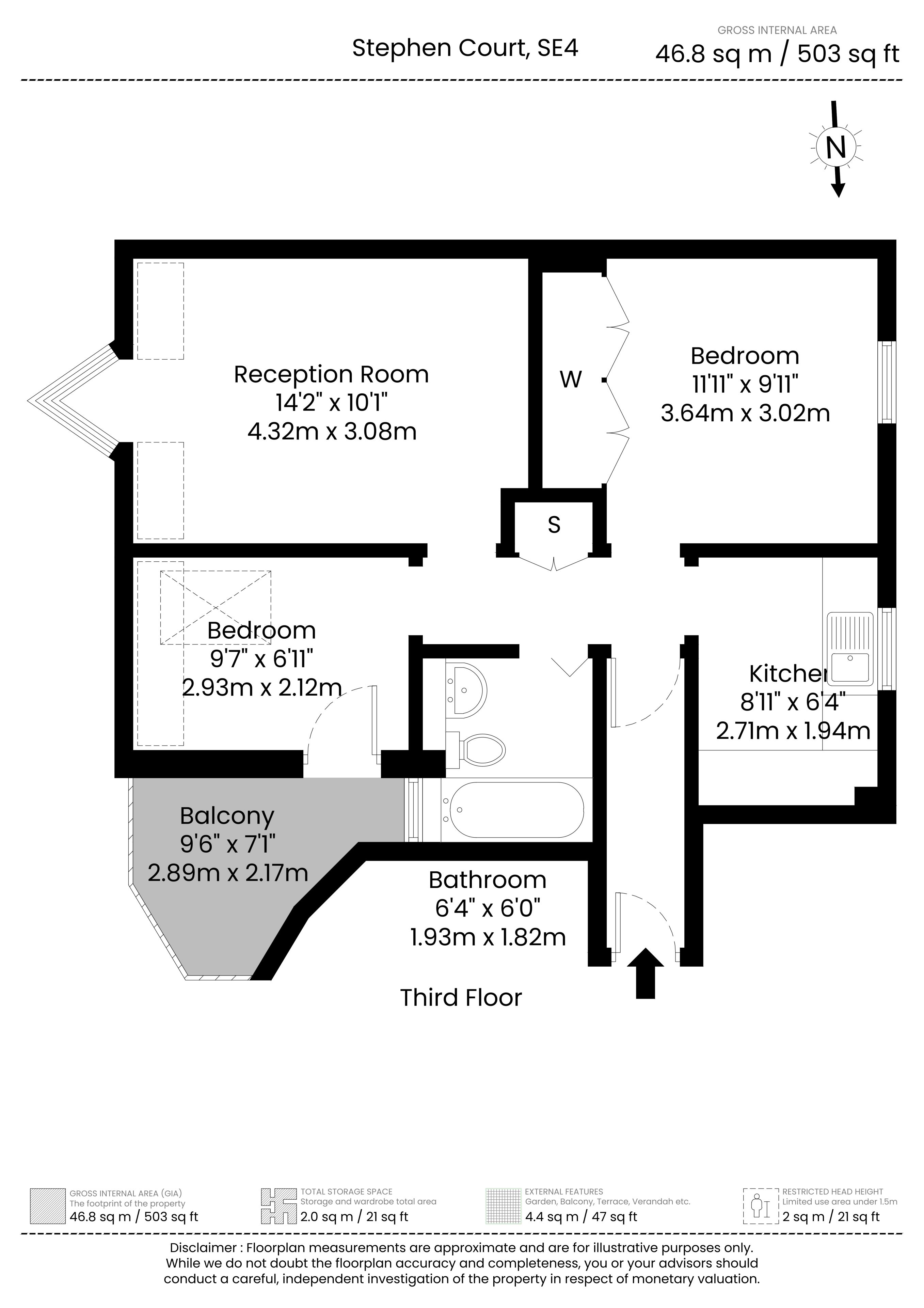 Flat 7, Stephens Court, Telegraph Hill floorplan
