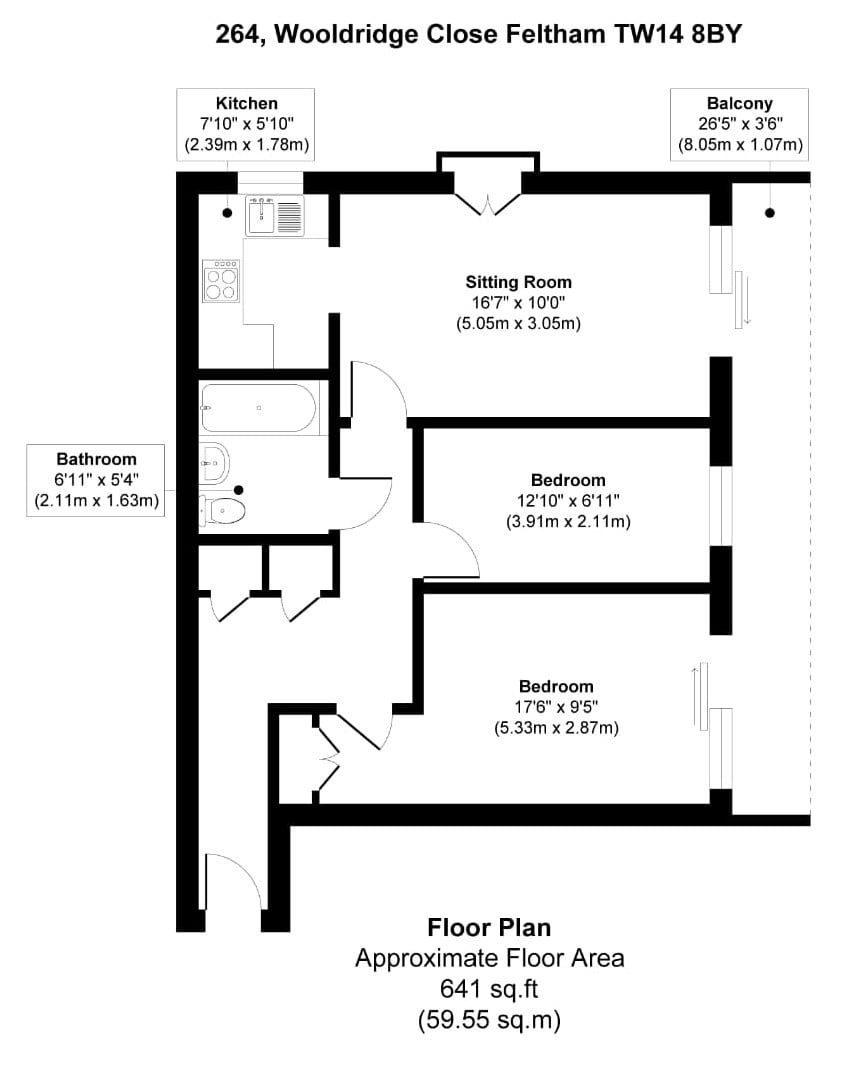 264, Wooldridge Close, Feltham floorplan