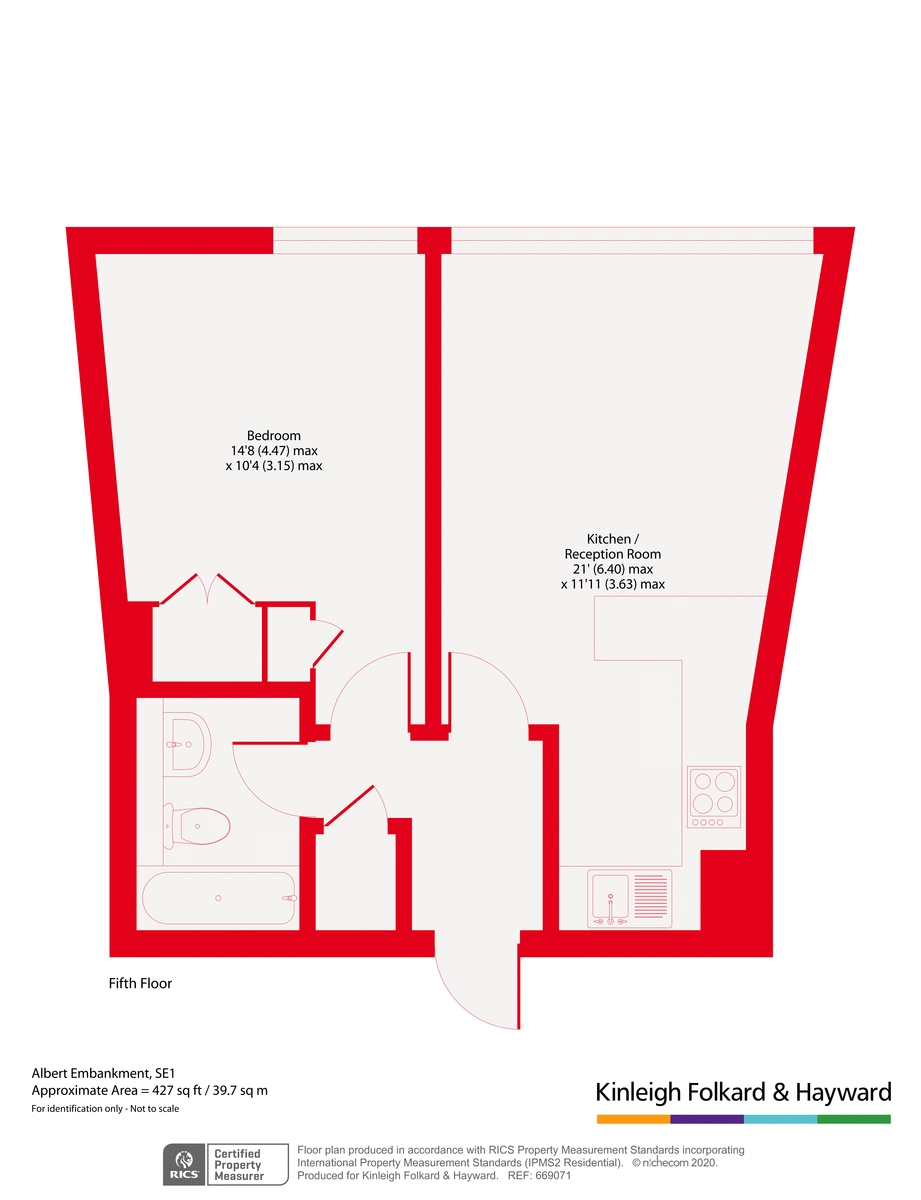 Flat C116 Parliament View Apartment,, Albert Embankment, London floorplan