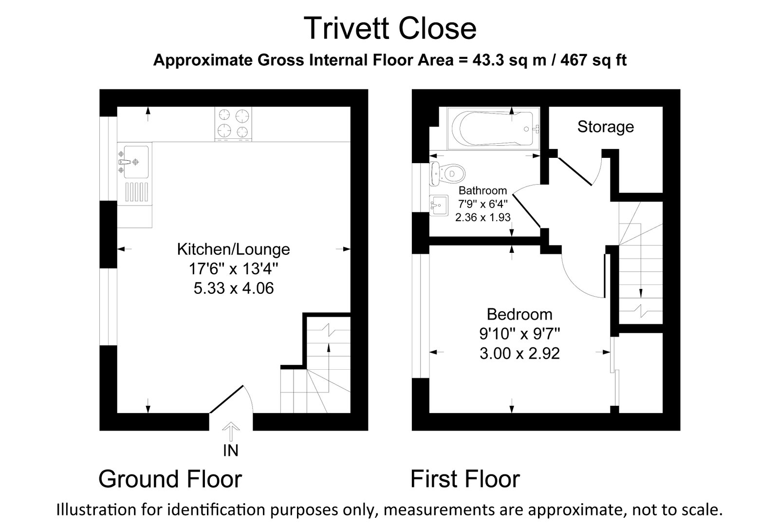 1a, Trivett Close, Greenhithe floorplan