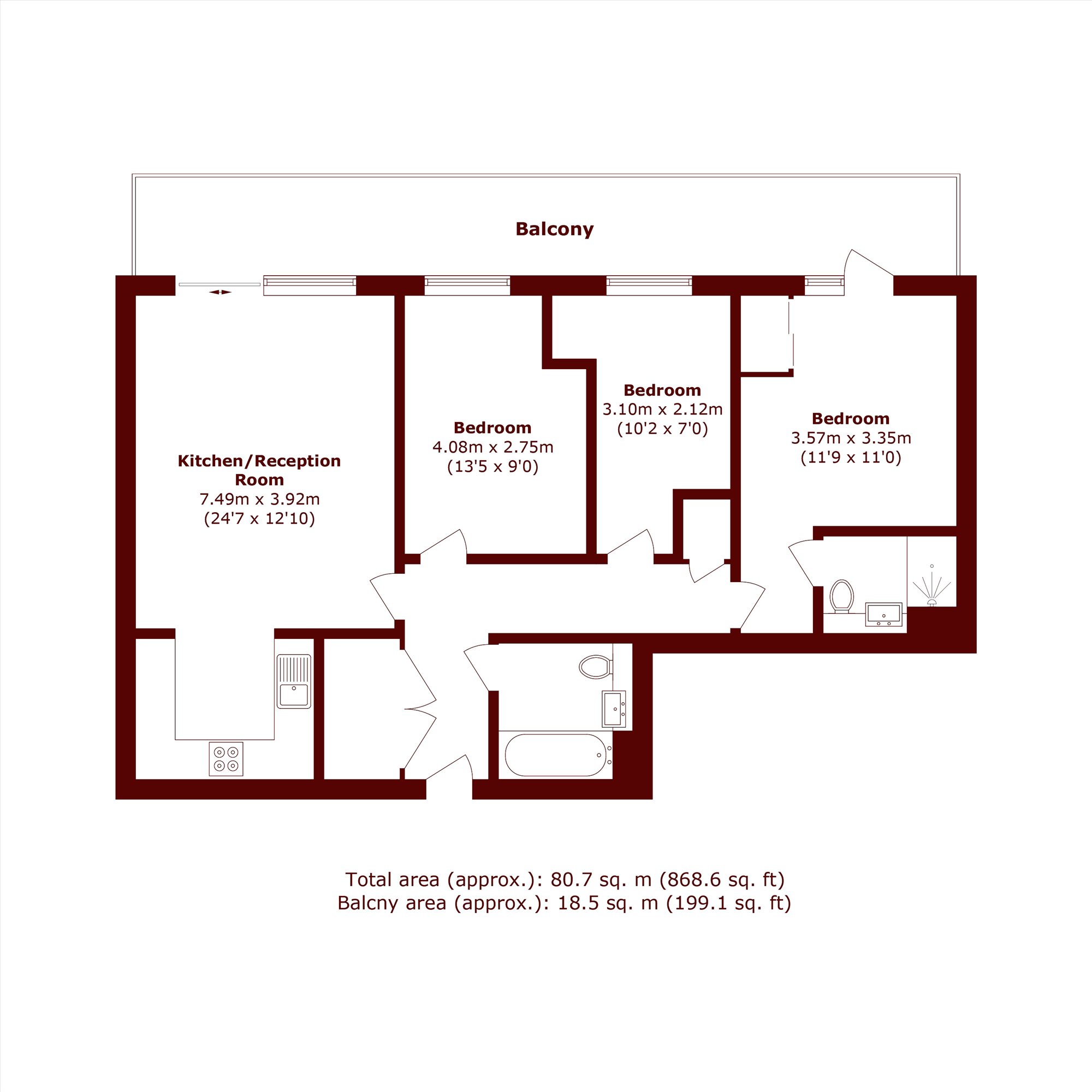 104 Iverson Point, 4, Harrison Walk, London floorplan