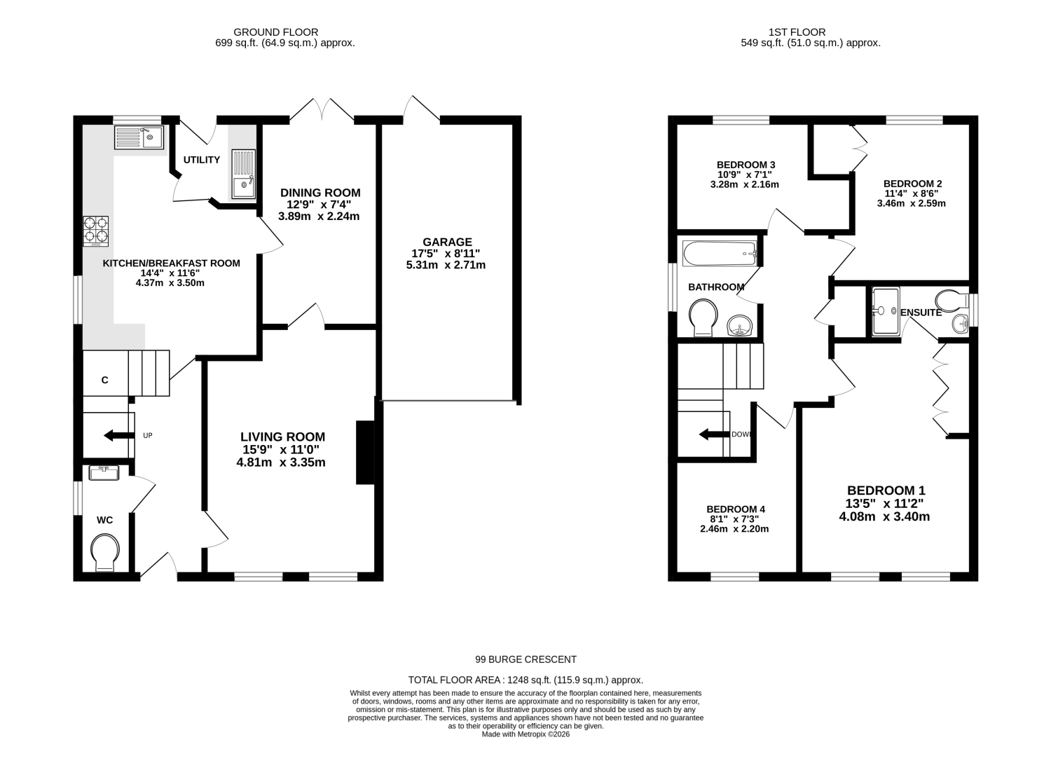 99, BURGE CRESCENT, TAUNTON floorplan