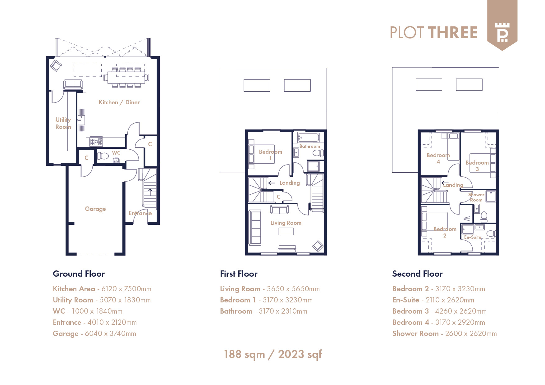 Plot 1 To 3,, Priory Gate, York floorplan