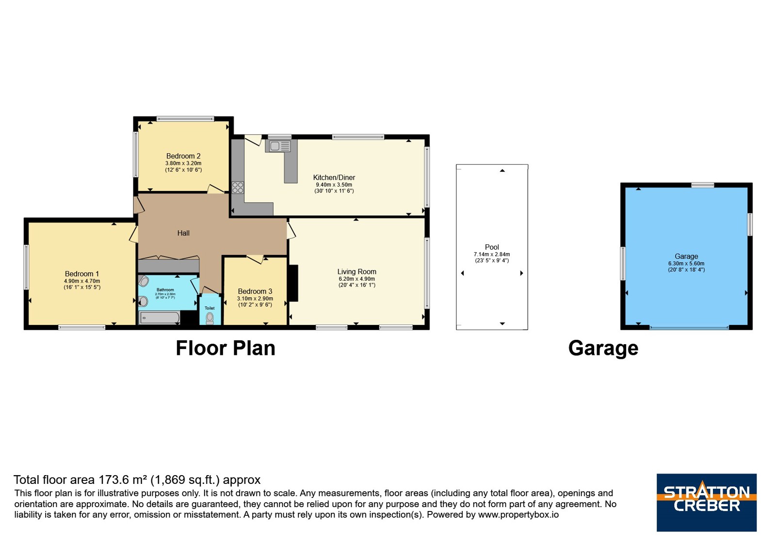 Pine Trees,, Kilhallon, Cornwall floorplan