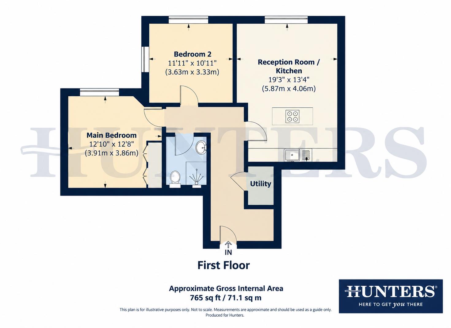 Flat 4 Navy Rose Apartments, 1C, Hazelwood Avenue, Morden floorplan