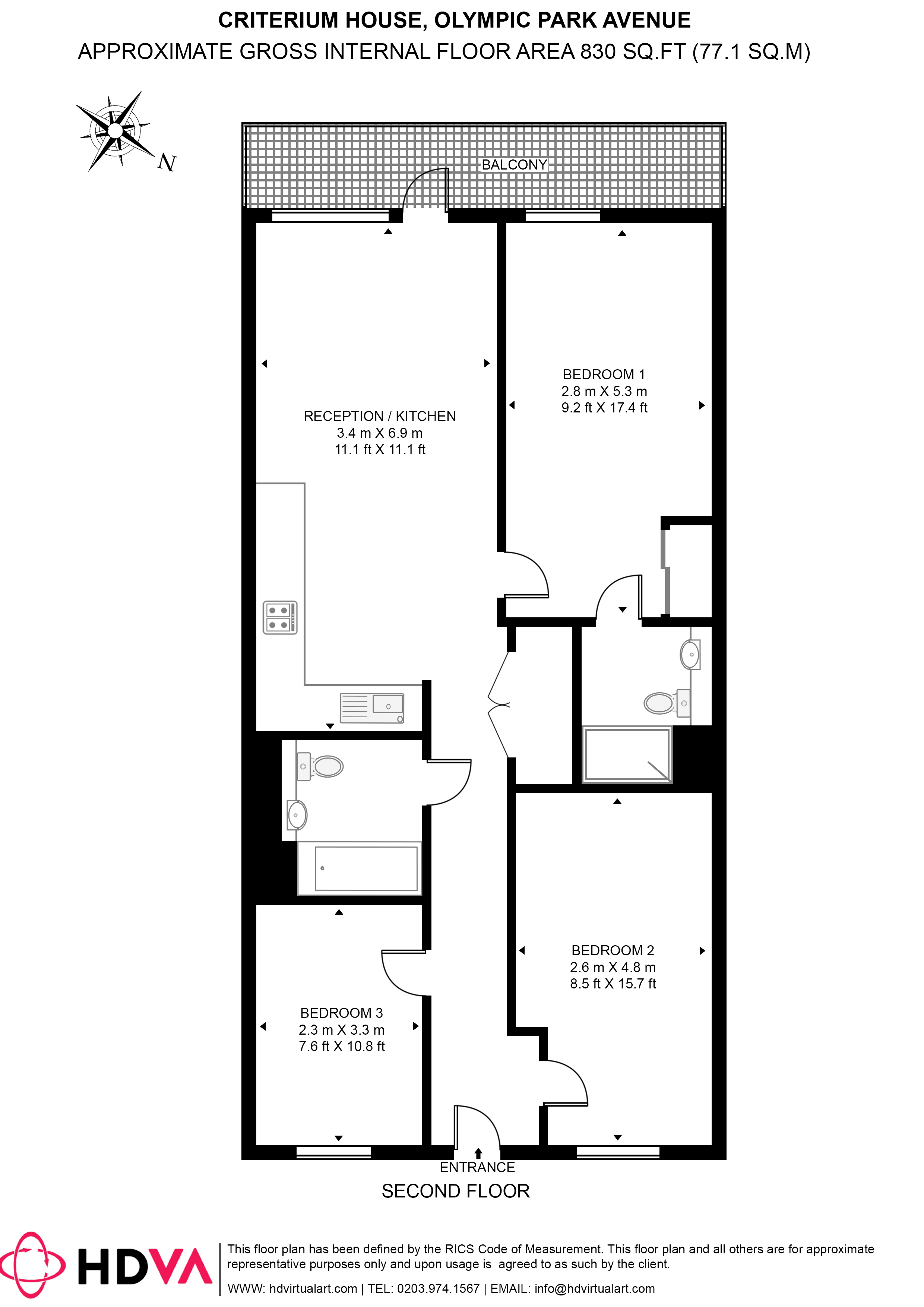 Flat 8, Criterium House, 13, Olympic Park Avenue, London floorplan