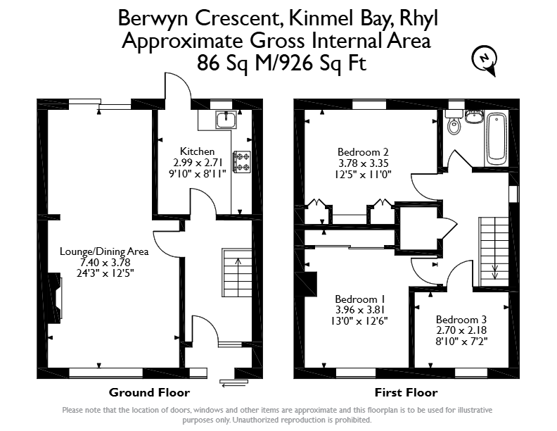 15, Berwyn Crescent, Rhyl floorplan