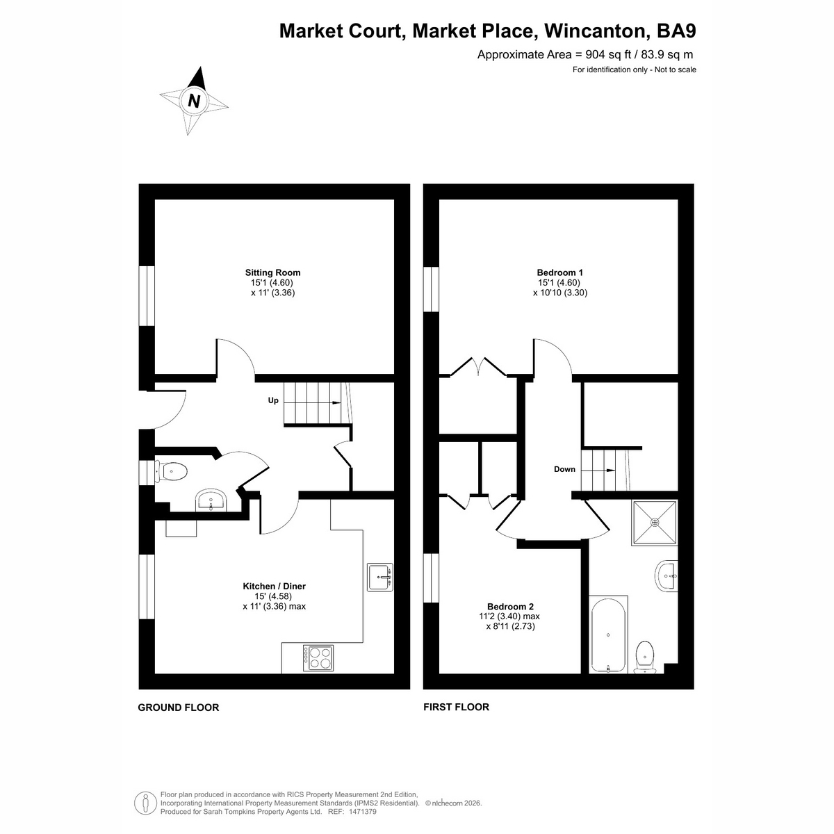 Flat Willow Cottage, 5, Market Court, Market Place, Wincanton floorplan