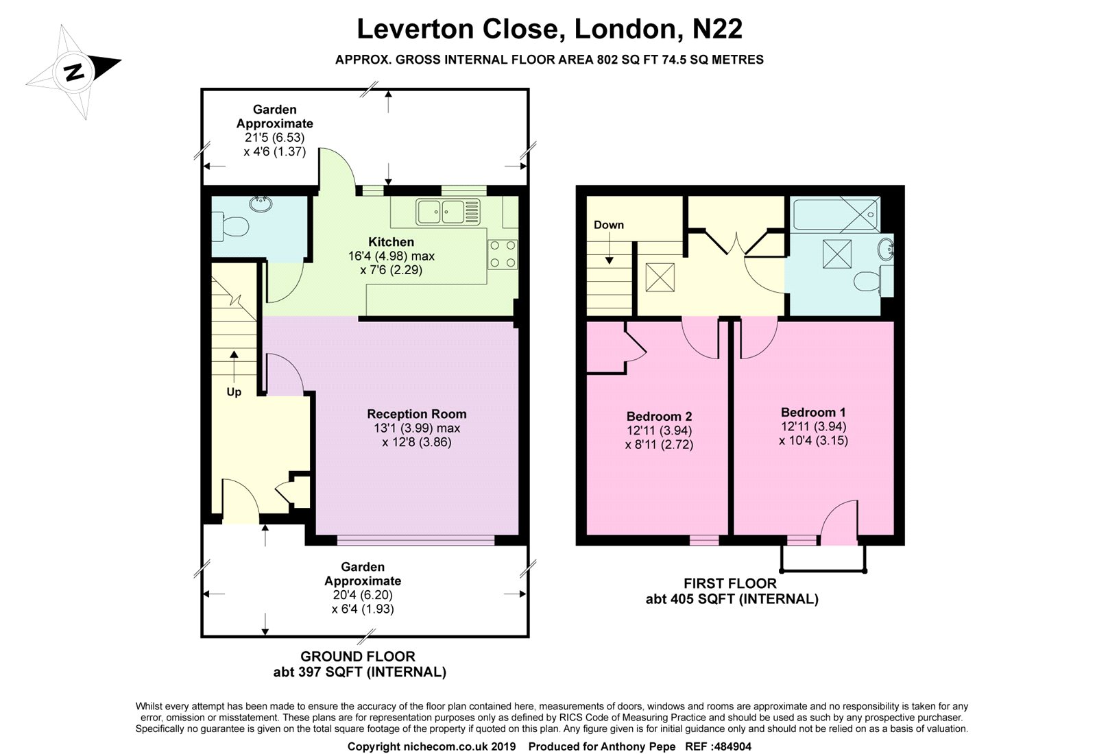 2 Bedrooms Detached house for sale in Leverton Close, London N22