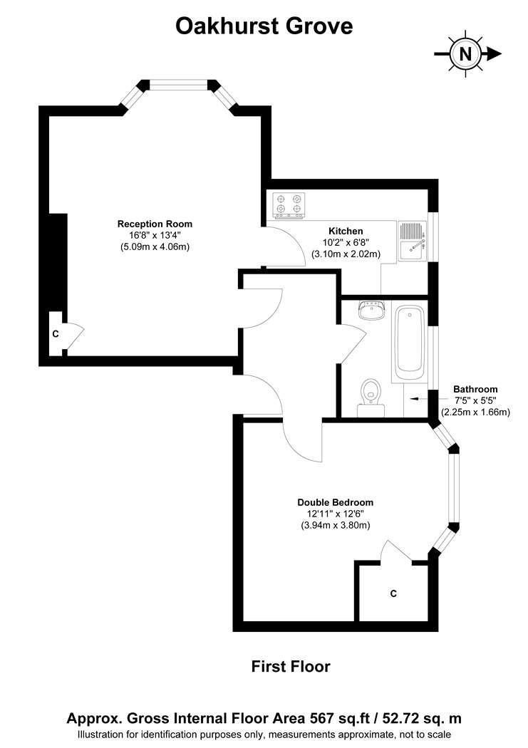 Flat 3, 1A, Oakhurst Grove, East Dulwich floorplan