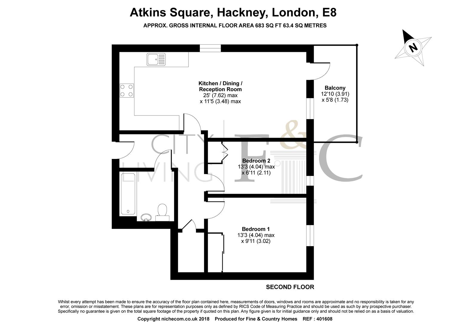2 Bedrooms Flat for sale in Atkins Square, Dalston Lane, London E8