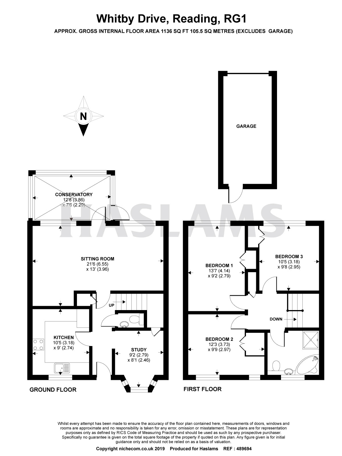 3 Bedrooms Terraced house for sale in Whitby Drive, Allcroft Road, Reading RG1