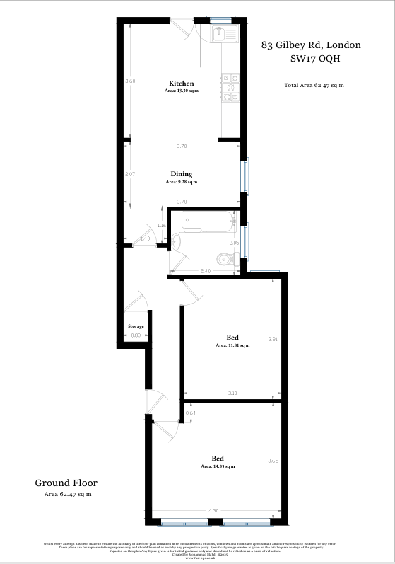 83, Gilbey Road, London floorplan