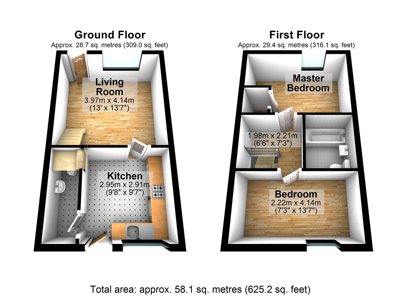 24 Kingfisher Grove, Galashiels TD1, 2 bedroom terraced house for sale