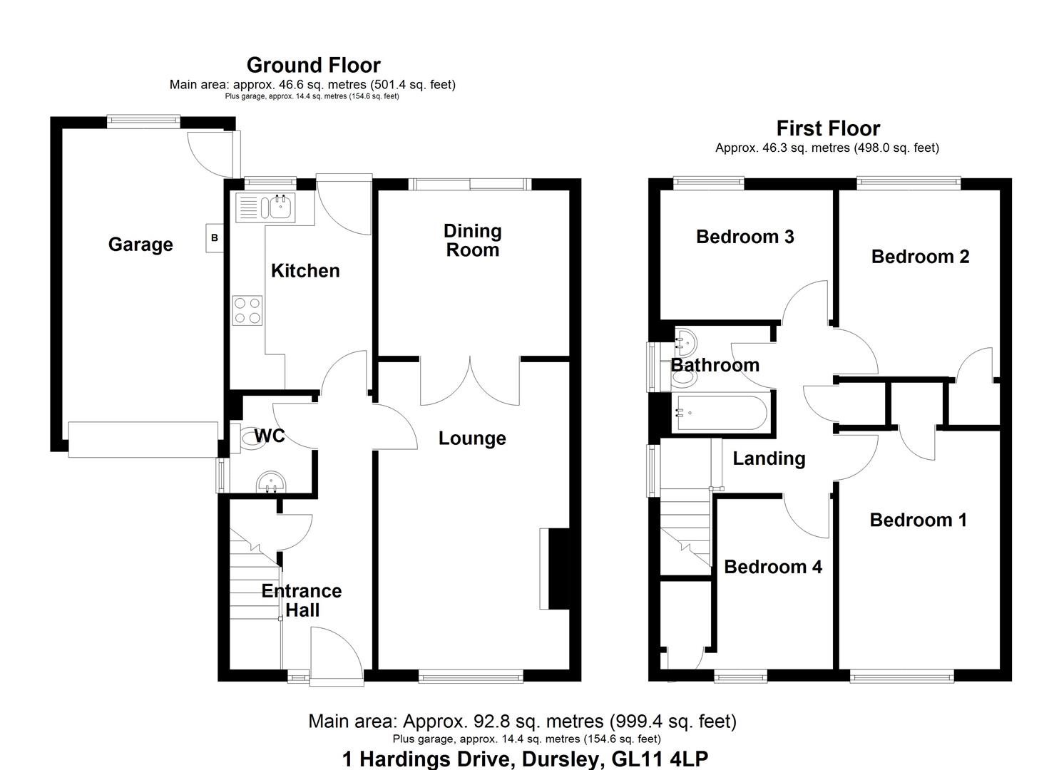 1, Hardings Drive, Dursley floorplan