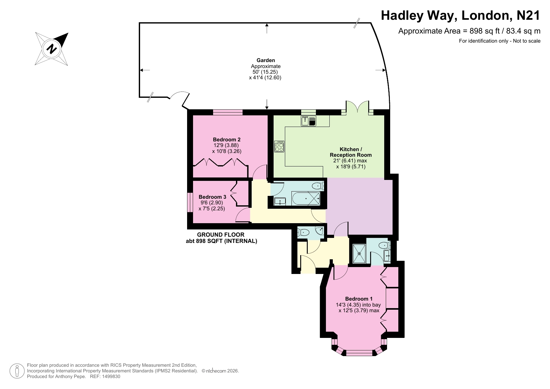 1a, Hadley Way, London floorplan