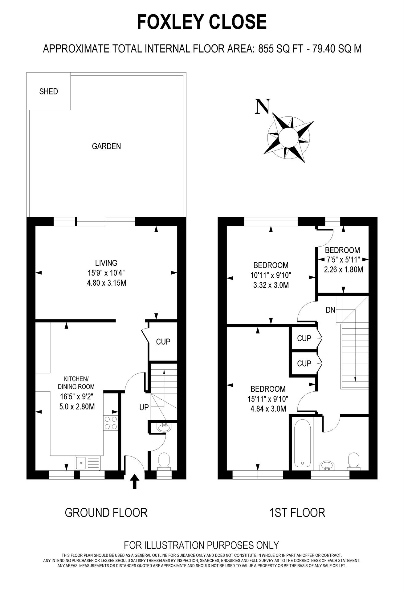 3 Bedrooms Terraced house for sale in Foxley Close, Redhill RH1