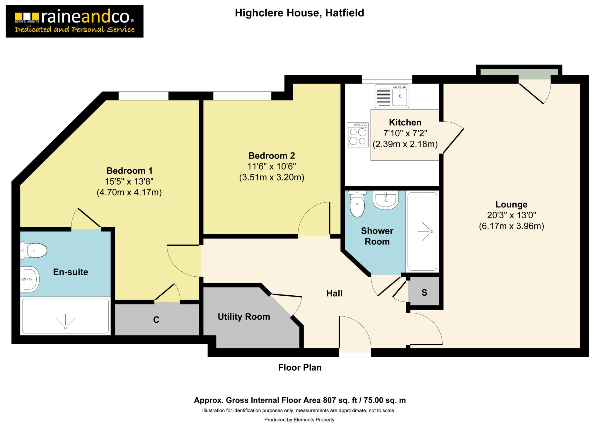 Flat 16 Highclere House, Great North Road, Hatfield floorplan