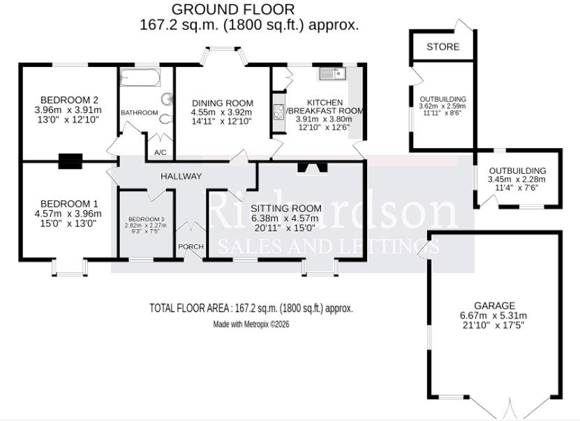 Hallstones, 37, Main Street, Oakham floorplan