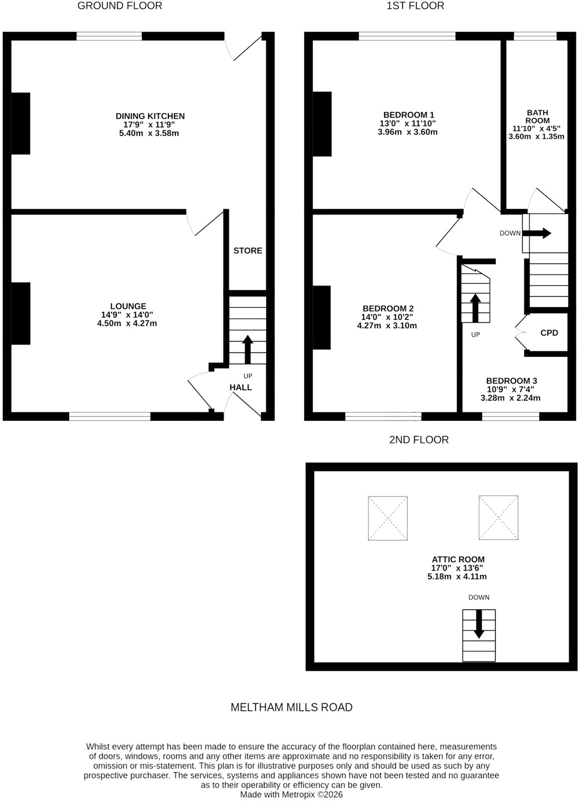 28, Meltham Mills Road, Holmfirth floorplan